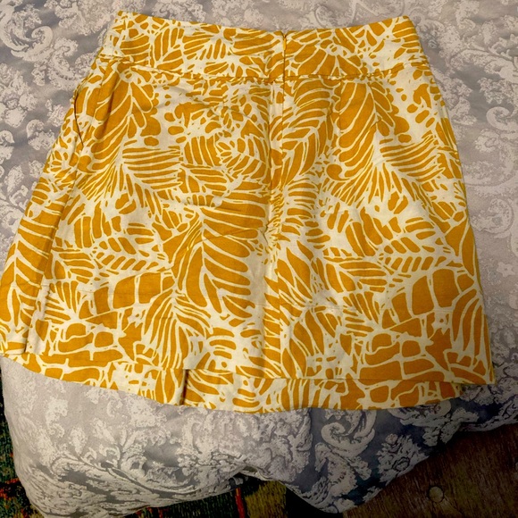 Pleated Leaf-pattern skirt with POCKETS, linen blend, Banana Republic, size 12 - Picture 1 of 6